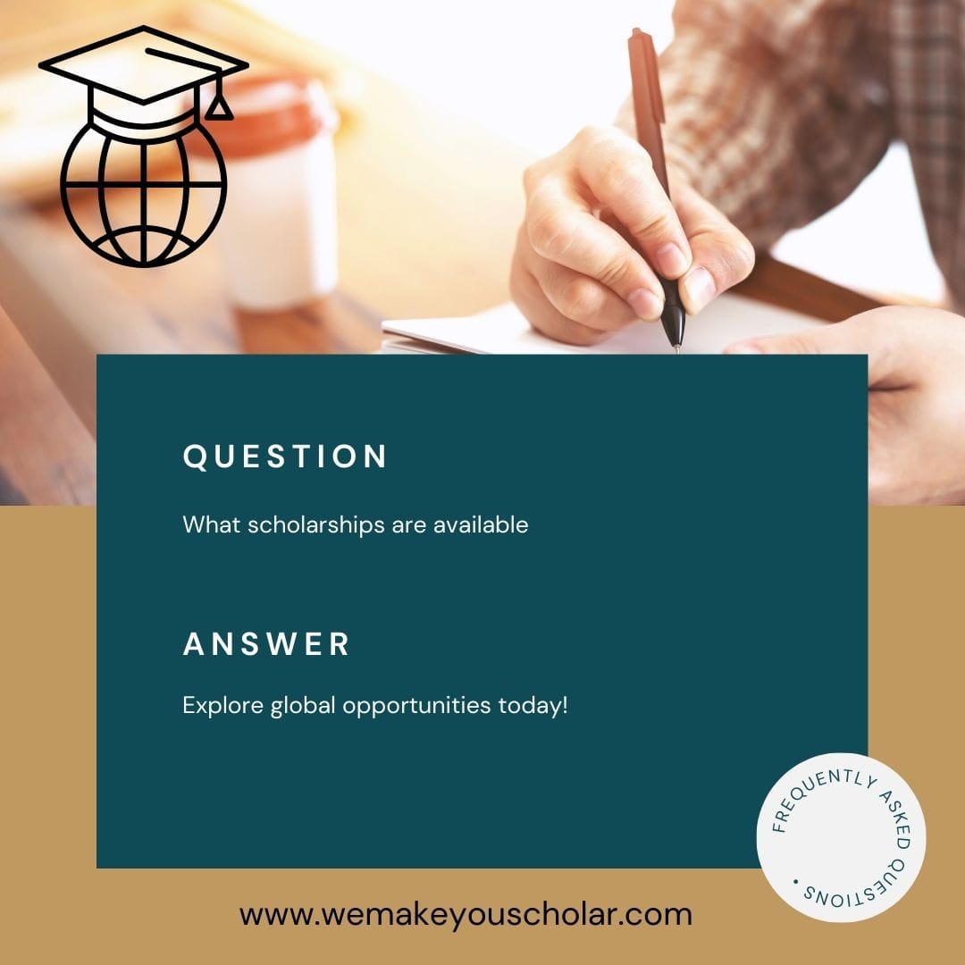 Scholarship opportunities on WeMakeYouScholar, helping students find funding for their academic goals.