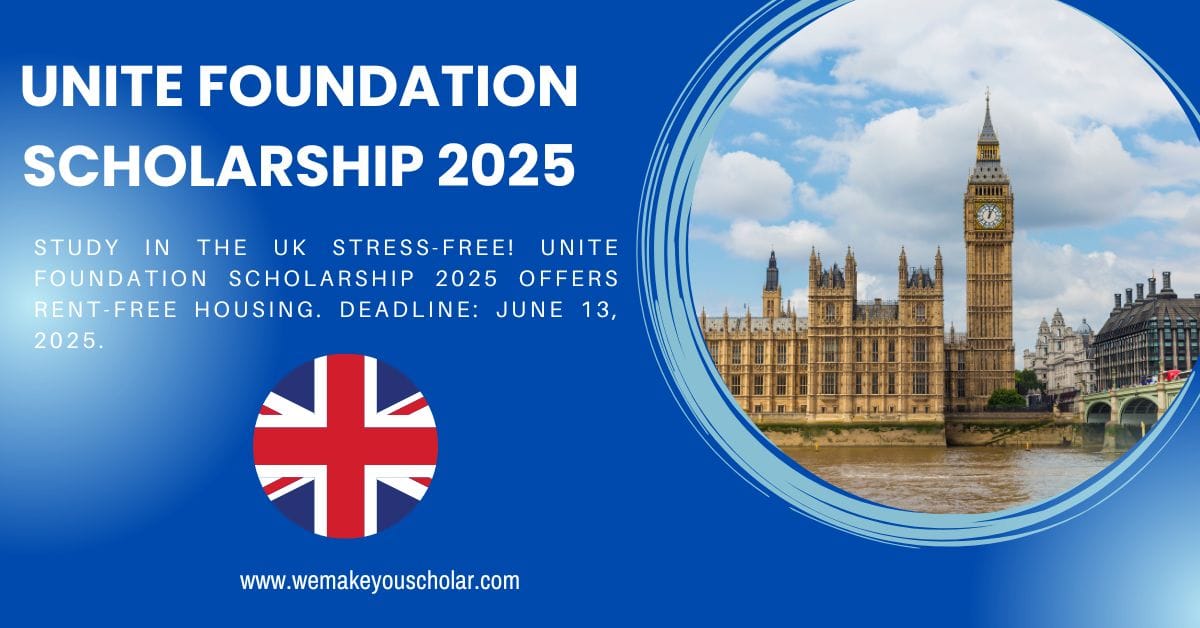 UK university students benefiting from safe, free lodging through the Unite Foundation Scholarship 2025.