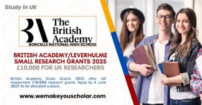 British Academy/Leverhulme Small Research Grants 2025 – Postdoctoral researchers collaborating on research for academia in the UK