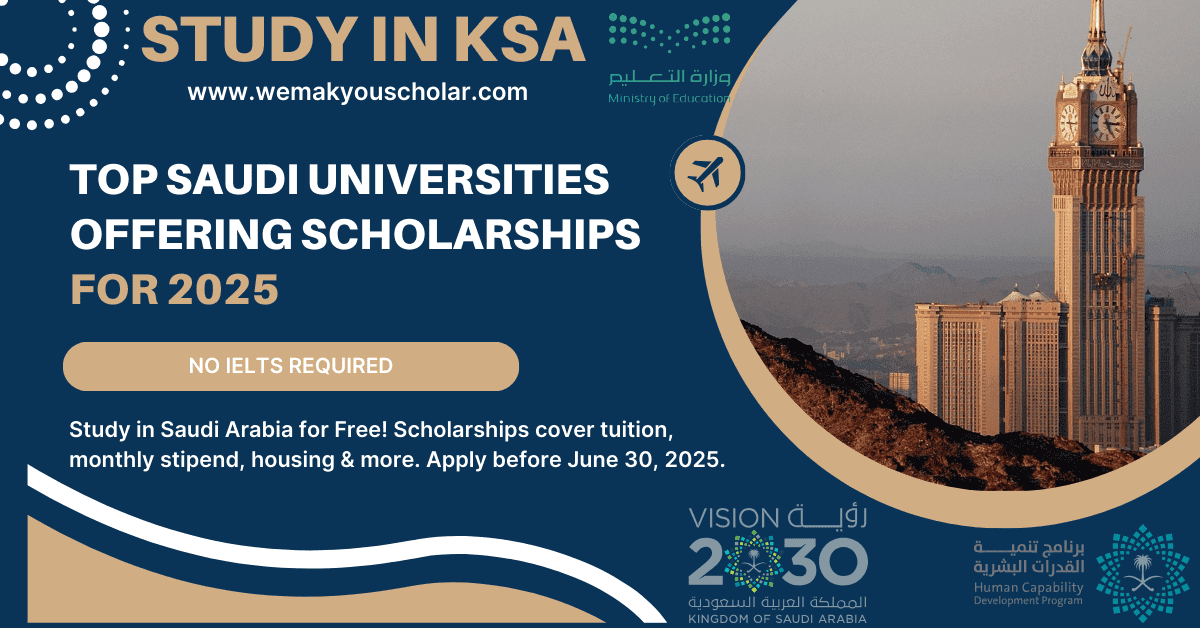 International students learning at a Saudi Arabian university campus with scholarship perks