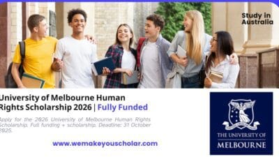 University of Melbourne campus with international students studying under trees