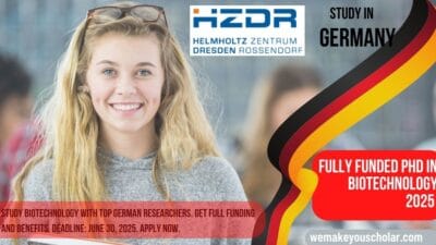 HZDR Germany Biotechnology PhD student in lab conducting siderophore bioproduction project for sustainable resources