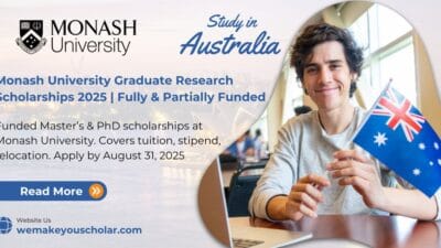 Monash PhD student working on sustainability research in AI lab under 2025 Graduate Research Scholarship funding program.