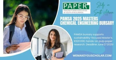 South African chemical engineering student studying sustainability under PAMSA bursary 2025 for master's sponsorship