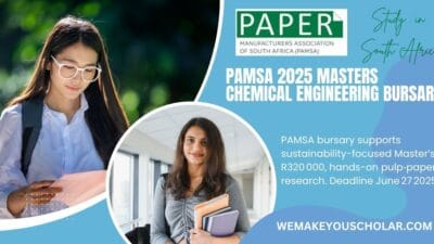 South African chemical engineering student studying sustainability under PAMSA bursary 2025 for master's sponsorship