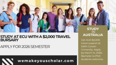 Foreign students at Edith Cowan University campus sponsored by ECU Travel Scholarship 2026