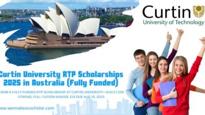 Curtin University research student in lab with RTP scholarship funding