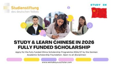 Scholarship in China for German students 2026/27