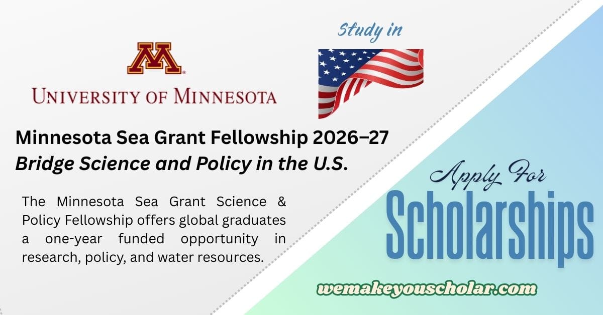 Minnesota Sea Grant Science & Policy Fellowship 2026–2027 at University of Minnesota