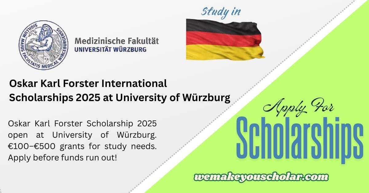 University of Würzburg Oskar Karl Forster Scholarship 2025 for International and Local Students