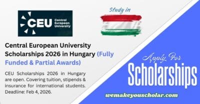 Central European University Scholarships 2026 in Hungary