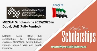 MBZUAI Scholarships 2025 2026 Dubai UAE