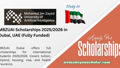 MBZUAI Scholarships 2025 2026 Dubai UAE