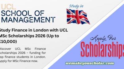 UCL MSc Finance Scholarships 2026/27 – Study in London with funding