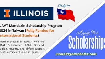 UAAT Mandarin Scholarship 2026 in Taiwan for Illinois Students