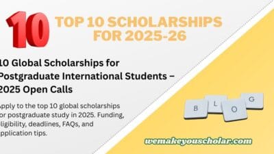 10 Global postgraduate scholarships 2025 for international students