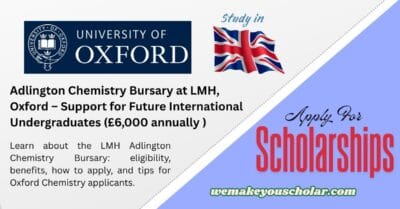 LMH Oxford Adlington Chemistry Bursary announcement