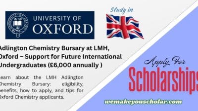 LMH Oxford Adlington Chemistry Bursary announcement