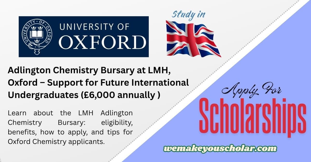LMH Oxford Adlington Chemistry Bursary announcement