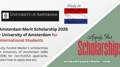 Amsterdam Merit Scholarship University of Amsterdam 2026