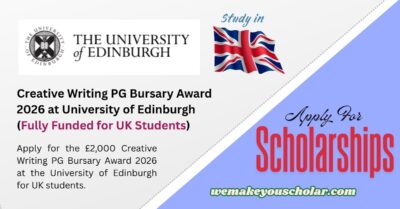 University of Edinburgh Creative Writing PG Bursary Award 2026