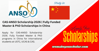 CAS-ANSO Scholarship 2026 – study in China fully funded
