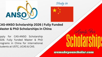 CAS-ANSO Scholarship 2026 – study in China fully funded