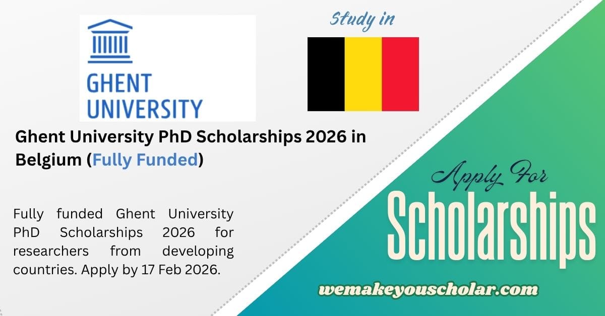 Ghent University PhD Scholarships 2026 Belgium (Fully Funded)