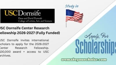 USC Dornsife Center Research Fellowship 2026-2027 for International Scholars