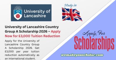 University of Lancashire Country Group A Scholarship 2026 for international students