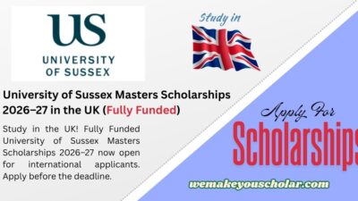 University of Sussex Masters Scholarships 2026–27 (Fully Funded)