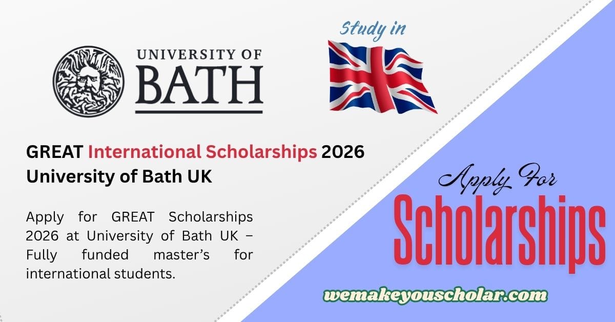 GREAT Scholarships 2026 University of Bath UK