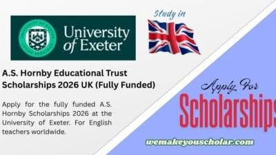 A.S. Hornby Educational Trust Scholarships 2026 UK