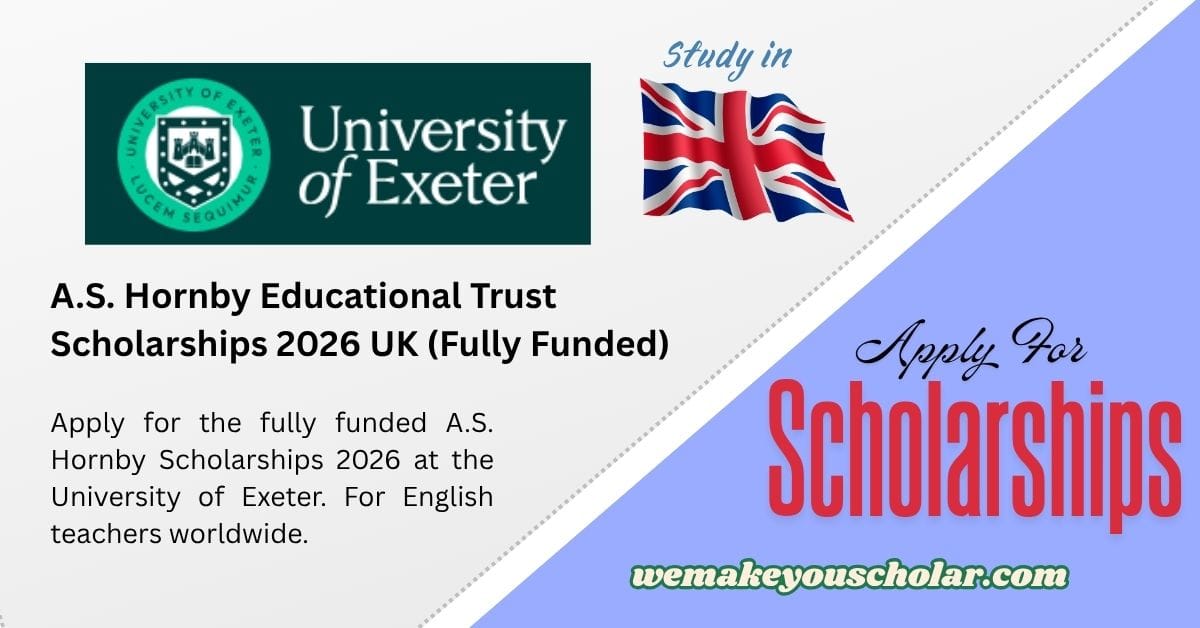 A.S. Hornby Educational Trust Scholarships 2026 UK