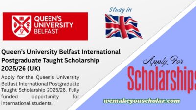 Queen’s University Belfast Scholarships 2025/26 UK