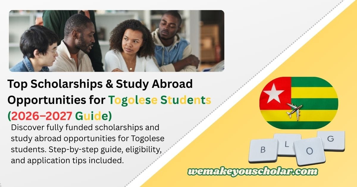 Togolese students researching fully funded international scholarships and study abroad opportunities for 2026–2027.